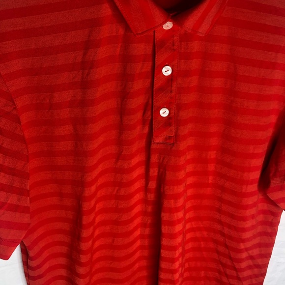 Puma Golf Mens Polo DryCell Athletic Short Sleeve Shirt Red Striped Size Medium - Picture 4 of 10